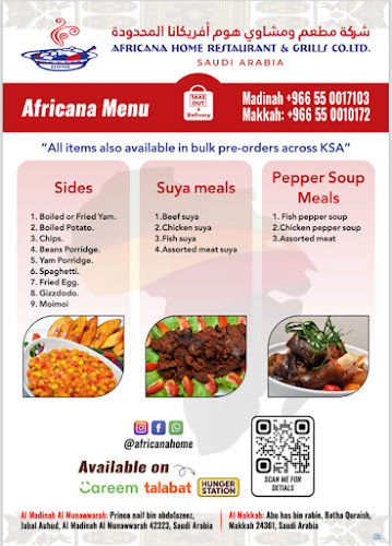 Opinii despre AFRICANA HOME RESTAURANT & GRILLS CO. LTD BR. în المدينة المنورة - الضيافة